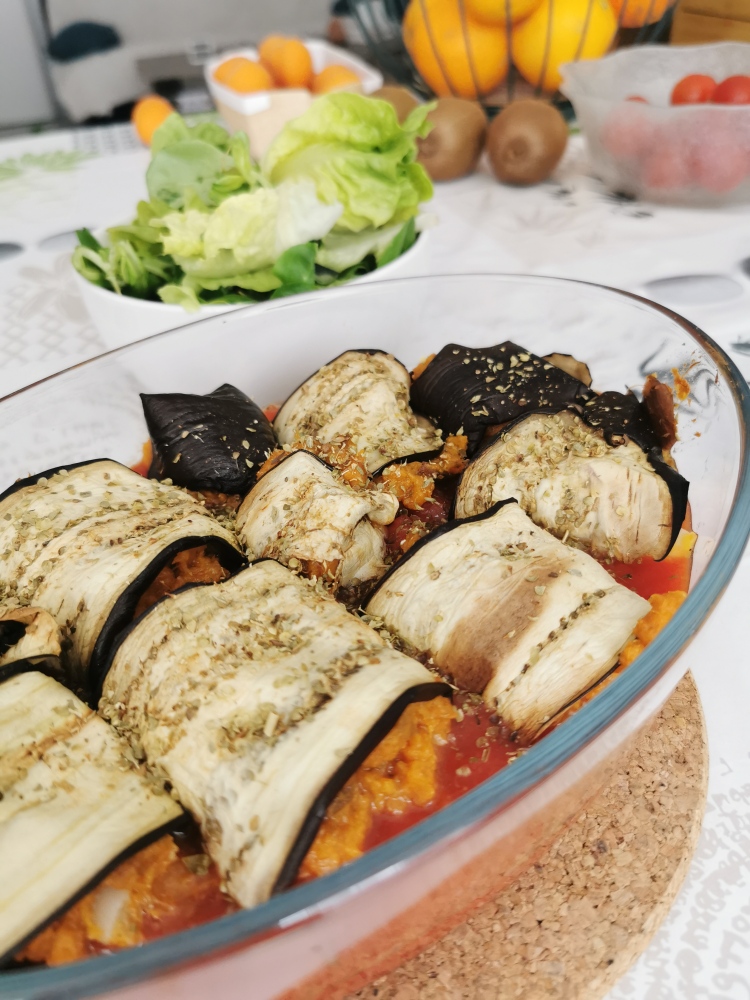 zoom rouleaux d'aubergine à la patate douce vegan et sans gluten médical médium compatible