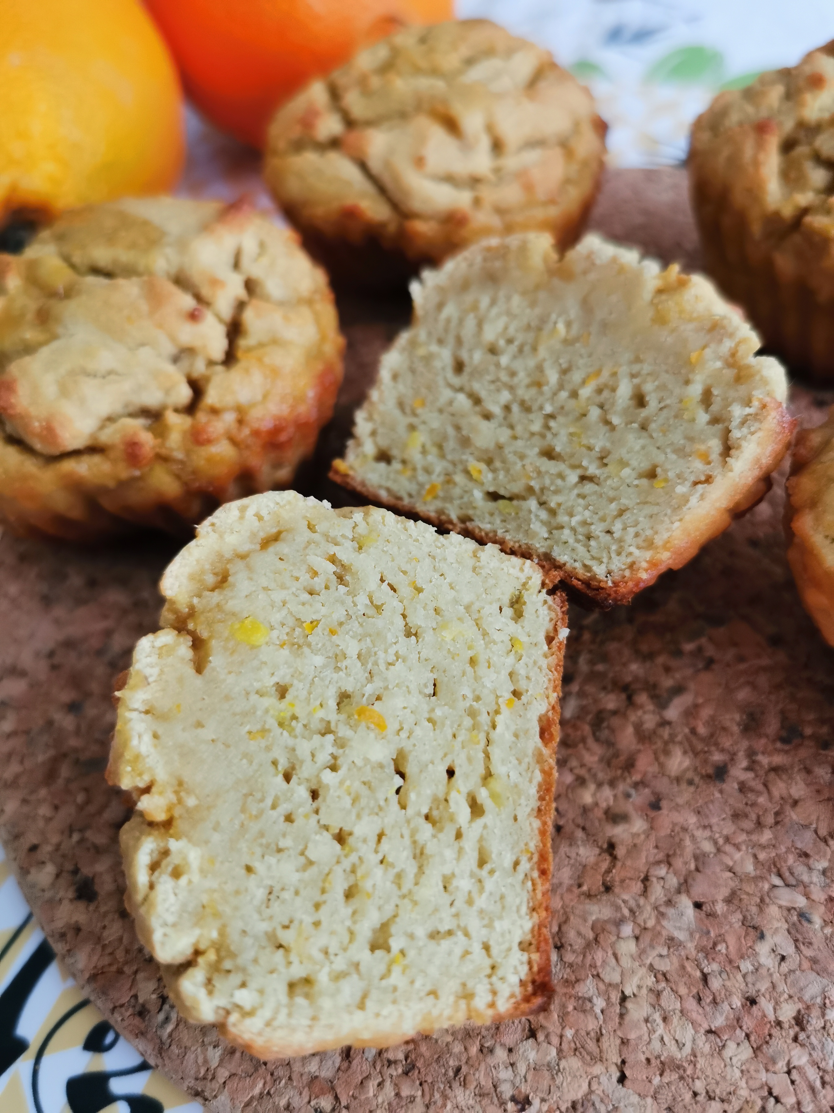 muffins à l'orange découpé vegan sans gluten sans gras ajouté medical medium compatibles