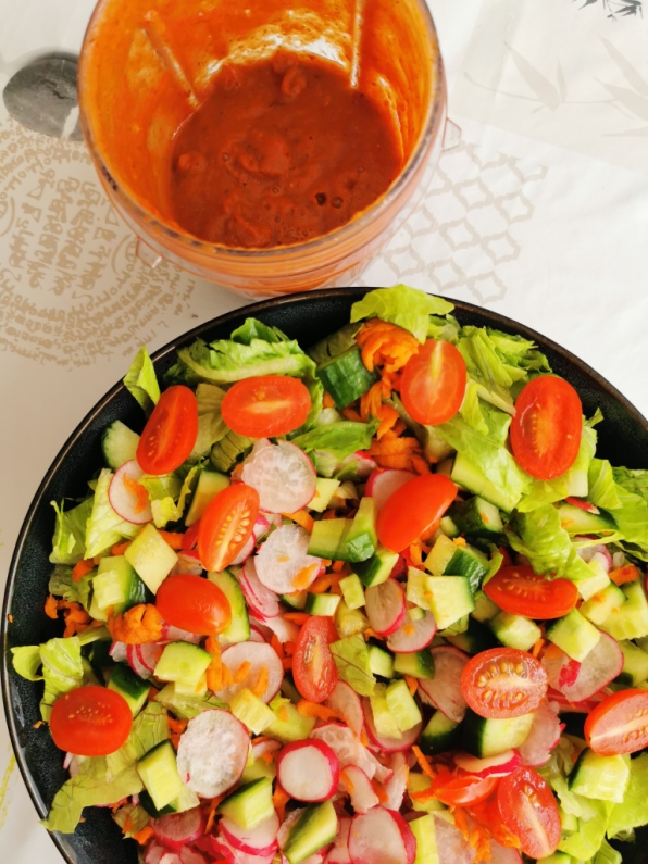 salade sauce barbecue crue vegan sans gluten sans gras medical medium 